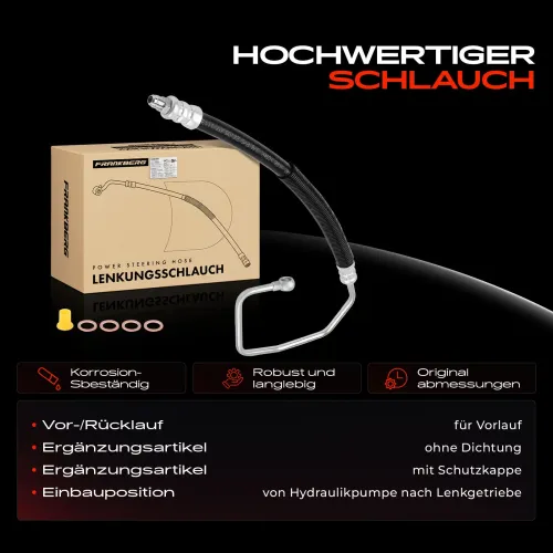 Hydraulikschlauch, Lenkung von Hydraulikpumpe nach Lenkgetriebe Frankberg 5481FB0018028 Bild Hydraulikschlauch, Lenkung von Hydraulikpumpe nach Lenkgetriebe Frankberg 5481FB0018028