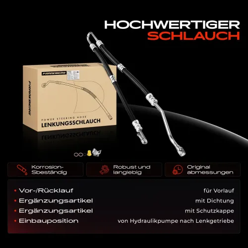 Hydraulikschlauch, Lenkung von Hydraulikpumpe nach Lenkgetriebe Frankberg 5481FB0018029 Bild Hydraulikschlauch, Lenkung von Hydraulikpumpe nach Lenkgetriebe Frankberg 5481FB0018029