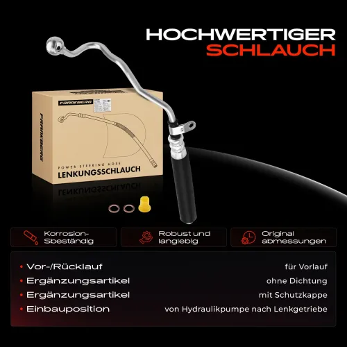 Hydraulikschlauch, Lenkung von Hydraulikpumpe nach Lenkgetriebe Frankberg 5481FB0018031 Bild Hydraulikschlauch, Lenkung von Hydraulikpumpe nach Lenkgetriebe Frankberg 5481FB0018031