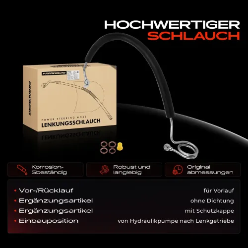 Hydraulikschlauch, Lenkung von Hydraulikpumpe nach Lenkgetriebe Frankberg 5481FB0018040 Bild Hydraulikschlauch, Lenkung von Hydraulikpumpe nach Lenkgetriebe Frankberg 5481FB0018040