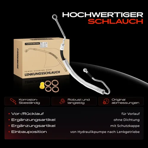 Hydraulikschlauch, Lenkung von Hydraulikpumpe nach Lenkgetriebe Frankberg 5481FB0018042 Bild Hydraulikschlauch, Lenkung von Hydraulikpumpe nach Lenkgetriebe Frankberg 5481FB0018042