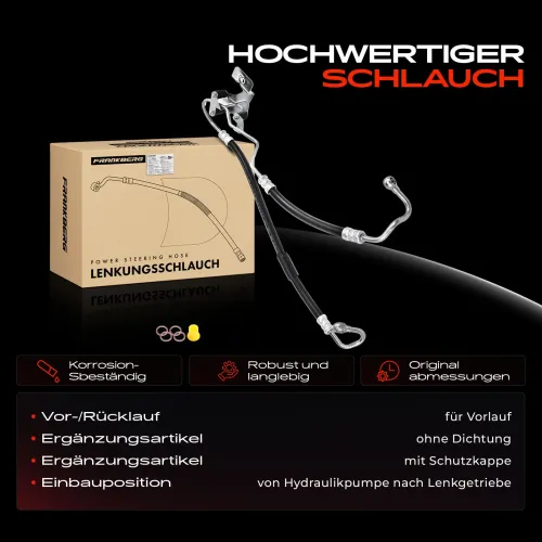 Hydraulikschlauch, Lenkung von Hydraulikpumpe nach Lenkgetriebe Frankberg 5481FB0018044 Bild Hydraulikschlauch, Lenkung von Hydraulikpumpe nach Lenkgetriebe Frankberg 5481FB0018044