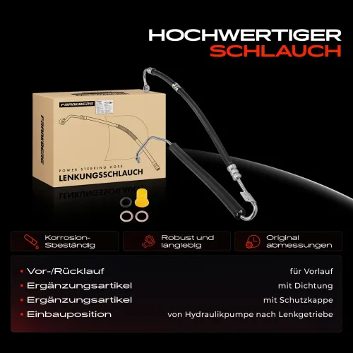 Hydraulikschlauch, Lenkung von Hydraulikpumpe nach Lenkgetriebe Frankberg 5481FB0018046 Bild Hydraulikschlauch, Lenkung von Hydraulikpumpe nach Lenkgetriebe Frankberg 5481FB0018046
