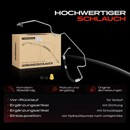 Hydraulikschlauch, Lenkung von Hydraulikpumpe nach Lenkgetriebe Frankberg 5481FB0018050 Bild Hydraulikschlauch, Lenkung von Hydraulikpumpe nach Lenkgetriebe Frankberg 5481FB0018050