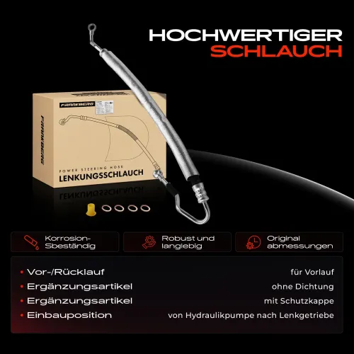 Hydraulikschlauch, Lenkung von Hydraulikpumpe nach Lenkgetriebe Frankberg 5481FB0018056 Bild Hydraulikschlauch, Lenkung von Hydraulikpumpe nach Lenkgetriebe Frankberg 5481FB0018056