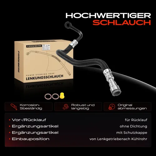 Hydraulikschlauch, Lenkung von Lenkgetriebe nach Kühlrohr Frankberg 5481FB0018069 Bild Hydraulikschlauch, Lenkung von Lenkgetriebe nach Kühlrohr Frankberg 5481FB0018069