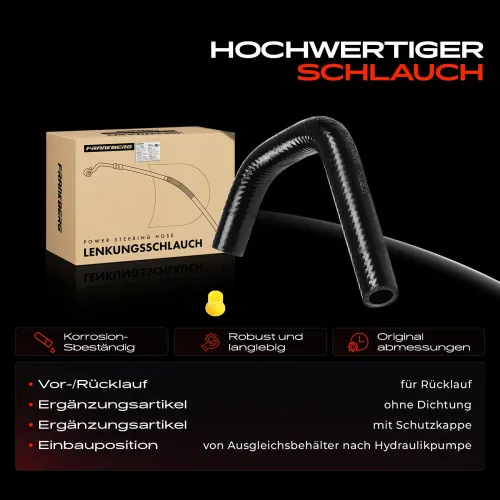 Hydraulikschlauch, Lenkung von Ausgleichsbehälter nach Hydraulikpumpe Frankberg 5481FB0018081 Bild Hydraulikschlauch, Lenkung von Ausgleichsbehälter nach Hydraulikpumpe Frankberg 5481FB0018081