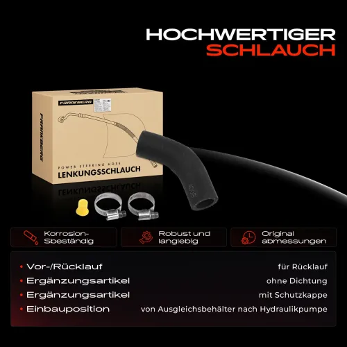 Hydraulikschlauch, Lenkung von Ausgleichsbehälter nach Hydraulikpumpe Frankberg 5481FB0018087 Bild Hydraulikschlauch, Lenkung von Ausgleichsbehälter nach Hydraulikpumpe Frankberg 5481FB0018087