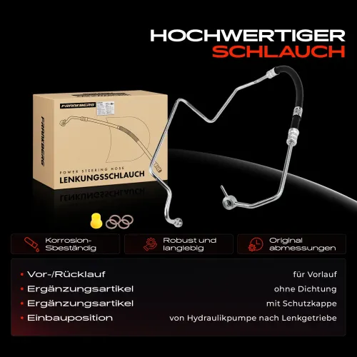 Hydraulikschlauch, Lenkung von Hydraulikpumpe nach Lenkgetriebe Frankberg 5481FB0018103 Bild Hydraulikschlauch, Lenkung von Hydraulikpumpe nach Lenkgetriebe Frankberg 5481FB0018103