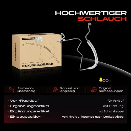 Hydraulikschlauch, Lenkung von Hydraulikpumpe nach Lenkgetriebe Frankberg 5481FB0018107 Bild Hydraulikschlauch, Lenkung von Hydraulikpumpe nach Lenkgetriebe Frankberg 5481FB0018107