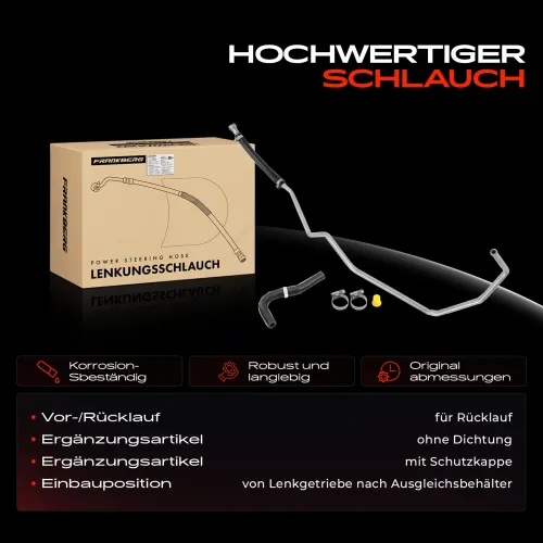 Hydraulikschlauch, Lenkung von Lenkgetriebe nach Ausgleichsbehälter Frankberg 5481FB0018108 Bild Hydraulikschlauch, Lenkung von Lenkgetriebe nach Ausgleichsbehälter Frankberg 5481FB0018108