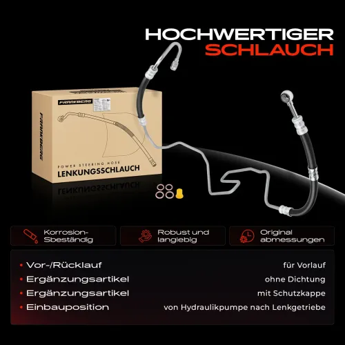 Hydraulikschlauch, Lenkung von Hydraulikpumpe nach Lenkgetriebe Frankberg 5481FB0018109 Bild Hydraulikschlauch, Lenkung von Hydraulikpumpe nach Lenkgetriebe Frankberg 5481FB0018109