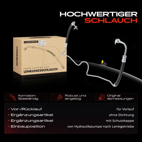 Hydraulikschlauch, Lenkung von Hydraulikpumpe nach Lenkgetriebe Frankberg 5481FB0018110 Bild Hydraulikschlauch, Lenkung von Hydraulikpumpe nach Lenkgetriebe Frankberg 5481FB0018110