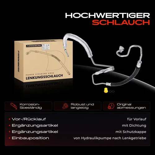 Hydraulikschlauch, Lenkung von Hydraulikpumpe nach Lenkgetriebe Frankberg 5481FB0018117 Bild Hydraulikschlauch, Lenkung von Hydraulikpumpe nach Lenkgetriebe Frankberg 5481FB0018117