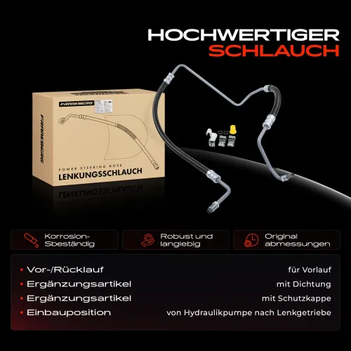 Hydraulikschlauch, Lenkung von Hydraulikpumpe nach Lenkgetriebe Frankberg 5481FB0018124 Bild Hydraulikschlauch, Lenkung von Hydraulikpumpe nach Lenkgetriebe Frankberg 5481FB0018124