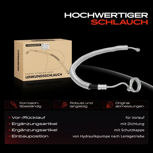 Hydraulikschlauch, Lenkung von Hydraulikpumpe nach Lenkgetriebe Frankberg 5481FB0018128 Bild Hydraulikschlauch, Lenkung von Hydraulikpumpe nach Lenkgetriebe Frankberg 5481FB0018128