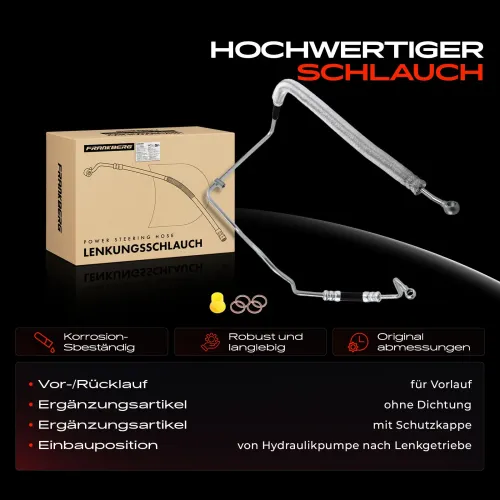 Hydraulikschlauch, Lenkung von Hydraulikpumpe nach Lenkgetriebe Frankberg 5481FB0018129 Bild Hydraulikschlauch, Lenkung von Hydraulikpumpe nach Lenkgetriebe Frankberg 5481FB0018129