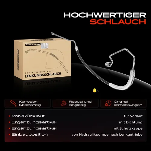 Hydraulikschlauch, Lenkung von Hydraulikpumpe nach Lenkgetriebe Frankberg 5481FB0018132 Bild Hydraulikschlauch, Lenkung von Hydraulikpumpe nach Lenkgetriebe Frankberg 5481FB0018132