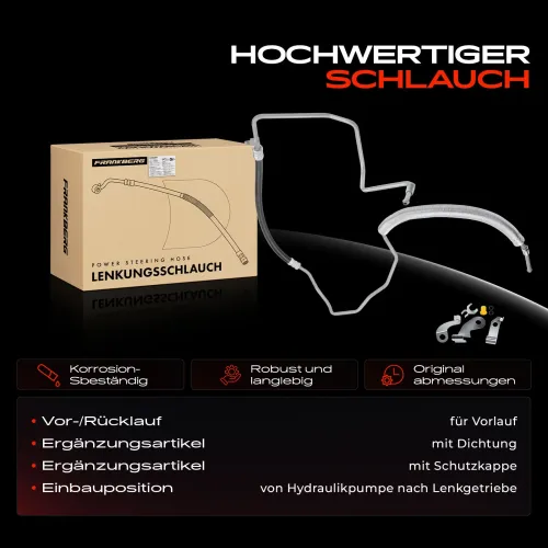 Hydraulikschlauch, Lenkung von Hydraulikpumpe nach Lenkgetriebe Frankberg 5481FB0018140 Bild Hydraulikschlauch, Lenkung von Hydraulikpumpe nach Lenkgetriebe Frankberg 5481FB0018140