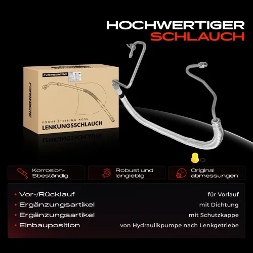 Hydraulikschlauch, Lenkung von Hydraulikpumpe nach Lenkgetriebe Frankberg 5481FB0018141 Bild Hydraulikschlauch, Lenkung von Hydraulikpumpe nach Lenkgetriebe Frankberg 5481FB0018141