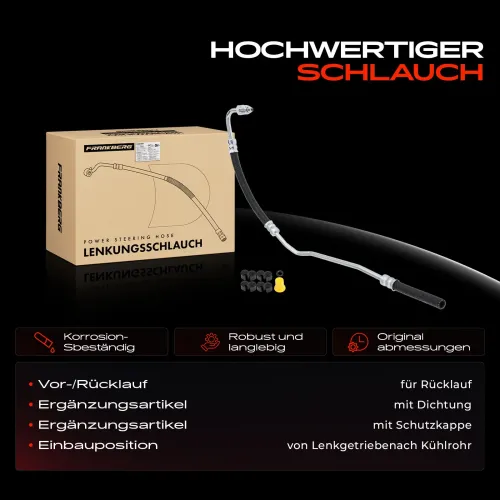 Hydraulikschlauch, Lenkung von Lenkgetriebe nach Kühlrohr Frankberg 5481FB0018142 Bild Hydraulikschlauch, Lenkung von Lenkgetriebe nach Kühlrohr Frankberg 5481FB0018142