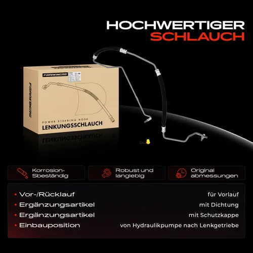 Hydraulikschlauch, Lenkung von Hydraulikpumpe nach Lenkgetriebe Frankberg 5481FB0018157 Bild Hydraulikschlauch, Lenkung von Hydraulikpumpe nach Lenkgetriebe Frankberg 5481FB0018157