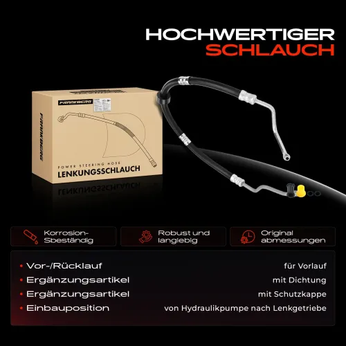 Hydraulikschlauch, Lenkung von Hydraulikpumpe nach Lenkgetriebe Frankberg 5481FB0018158 Bild Hydraulikschlauch, Lenkung von Hydraulikpumpe nach Lenkgetriebe Frankberg 5481FB0018158
