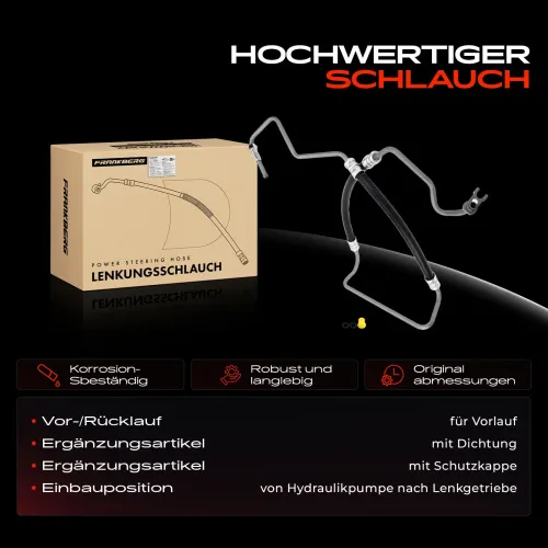 Hydraulikschlauch, Lenkung von Hydraulikpumpe nach Lenkgetriebe Frankberg 5481FB0018160 Bild Hydraulikschlauch, Lenkung von Hydraulikpumpe nach Lenkgetriebe Frankberg 5481FB0018160