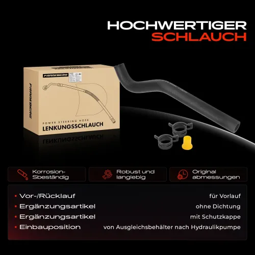 Hydraulikschlauch, Lenkung von Ausgleichsbehälter nach Hydraulikpumpe Frankberg 5481FB0018186 Bild Hydraulikschlauch, Lenkung von Ausgleichsbehälter nach Hydraulikpumpe Frankberg 5481FB0018186