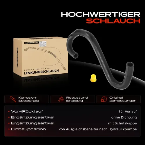Hydraulikschlauch, Lenkung von Ausgleichsbehälter nach Hydraulikpumpe Frankberg 5481FB0018191 Bild Hydraulikschlauch, Lenkung von Ausgleichsbehälter nach Hydraulikpumpe Frankberg 5481FB0018191