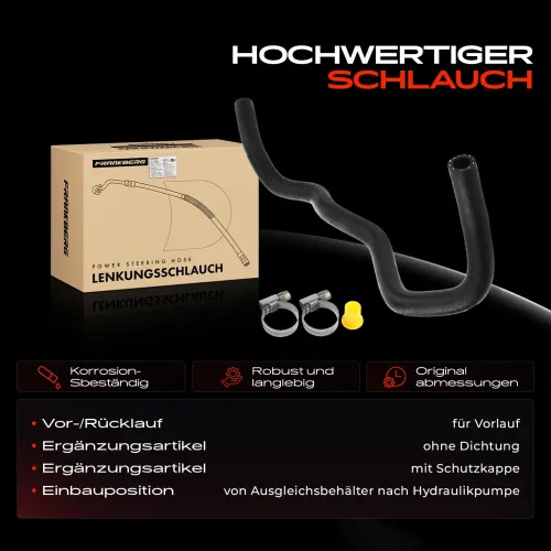 Hydraulikschlauch, Lenkung von Ausgleichsbehälter nach Hydraulikpumpe Frankberg 5481FB0018194 Bild Hydraulikschlauch, Lenkung von Ausgleichsbehälter nach Hydraulikpumpe Frankberg 5481FB0018194