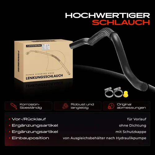 Hydraulikschlauch, Lenkung von Ausgleichsbehälter nach Hydraulikpumpe Frankberg 5481FB0018195 Bild Hydraulikschlauch, Lenkung von Ausgleichsbehälter nach Hydraulikpumpe Frankberg 5481FB0018195