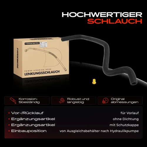 Hydraulikschlauch, Lenkung von Ausgleichsbehälter nach Hydraulikpumpe Frankberg 5481FB0018198 Bild Hydraulikschlauch, Lenkung von Ausgleichsbehälter nach Hydraulikpumpe Frankberg 5481FB0018198
