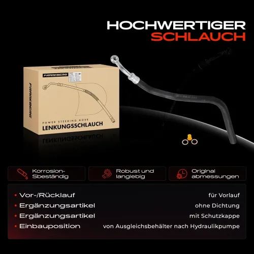 Hydraulikschlauch, Lenkung von Ausgleichsbehälter nach Hydraulikpumpe Frankberg 5481FB0018199 Bild Hydraulikschlauch, Lenkung von Ausgleichsbehälter nach Hydraulikpumpe Frankberg 5481FB0018199