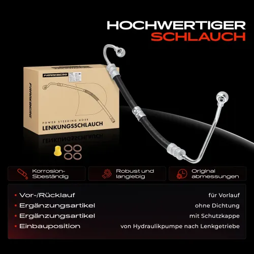 Hydraulikschlauch, Lenkung von Hydraulikpumpe nach Lenkgetriebe Frankberg 5481FB0018239 Bild Hydraulikschlauch, Lenkung von Hydraulikpumpe nach Lenkgetriebe Frankberg 5481FB0018239