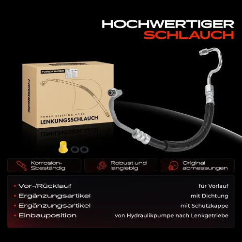 Hydraulikschlauch, Lenkung von Hydraulikpumpe nach Lenkgetriebe Frankberg 5481FB0018241 Bild Hydraulikschlauch, Lenkung von Hydraulikpumpe nach Lenkgetriebe Frankberg 5481FB0018241