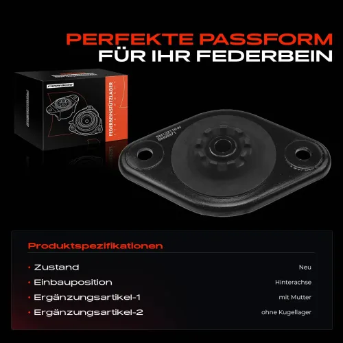 Federbeinstützlager Hinterachse beidseitig Frankberg 5481FB0019901 Bild Federbeinstützlager Hinterachse beidseitig Frankberg 5481FB0019901