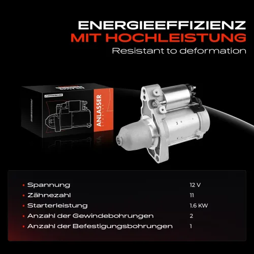 Starter 12 V 1,6 kW 1,7 kW Frankberg 5481FB0020495 Bild Starter 12 V 1,6 kW 1,7 kW Frankberg 5481FB0020495