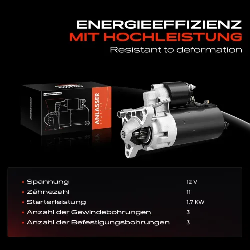 Starter 12 V 1,7 kW Frankberg 5481FB0020536 Bild Starter 12 V 1,7 kW Frankberg 5481FB0020536