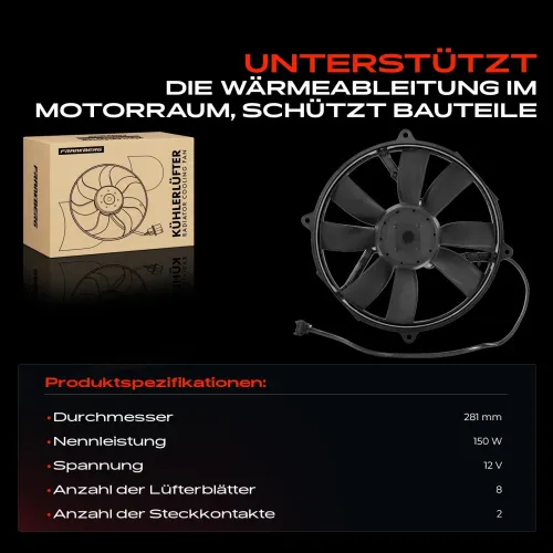 Lüfter, Motorkühlung 12 V Frankberg 5481FB0021329 Bild Lüfter, Motorkühlung 12 V Frankberg 5481FB0021329