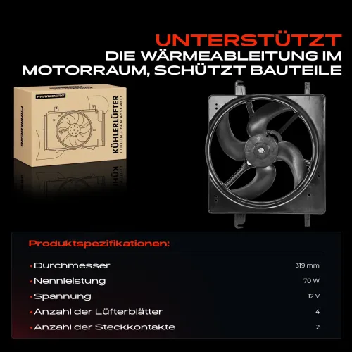 Lüfter, Motorkühlung 12 V Frankberg 5481FB0021370 Bild Lüfter, Motorkühlung 12 V Frankberg 5481FB0021370