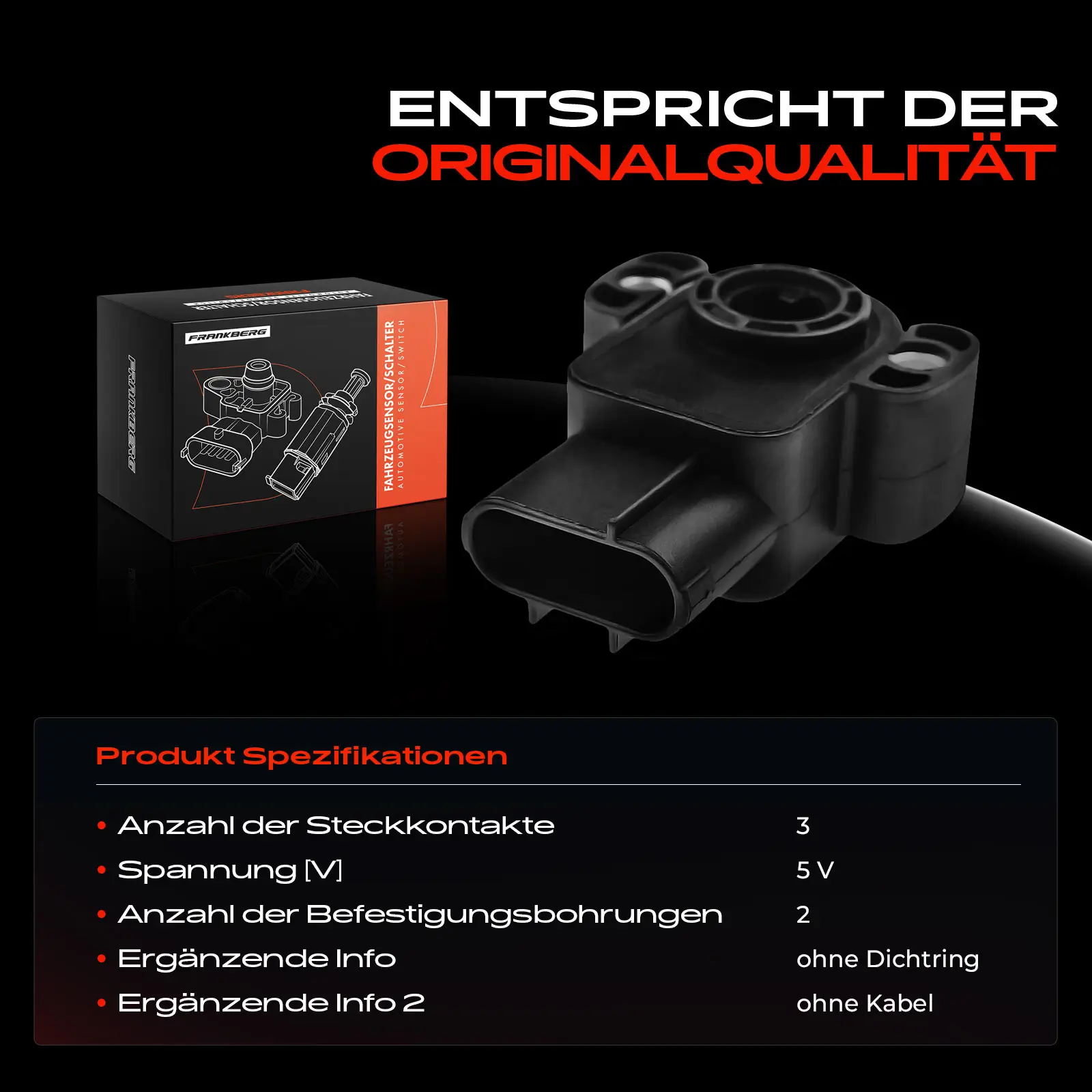 Sensor, Raddrehzahl 12 V Hinterachse beidseitig Frankberg 5481FB0000613
