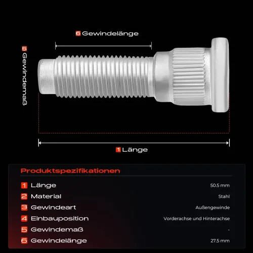 Radbolzen vorne und hinten Frankberg 5481FB0023311 Bild Radbolzen vorne und hinten Frankberg 5481FB0023311