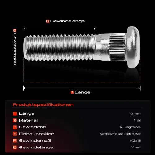 Radbolzen vorne und hinten Frankberg 5481FB0023319 Bild Radbolzen vorne und hinten Frankberg 5481FB0023319