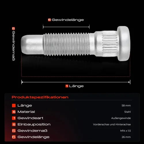 Radbolzen vorne und hinten Frankberg 5481FB0023322 Bild Radbolzen vorne und hinten Frankberg 5481FB0023322