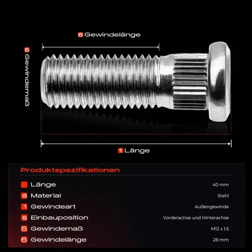 Radbolzen vorne und hinten Frankberg 5481FB0023325 Bild Radbolzen vorne und hinten Frankberg 5481FB0023325