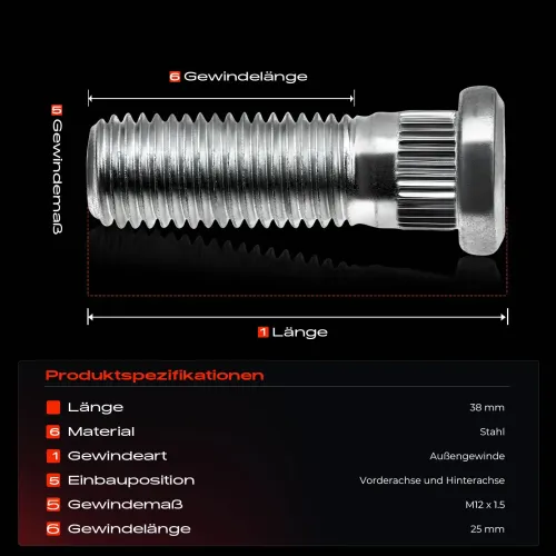 Radbolzen vorne und hinten Frankberg 5481FB0023326 Bild Radbolzen vorne und hinten Frankberg 5481FB0023326