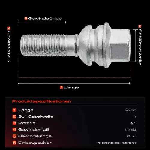 Radbolzen vorne und hinten Frankberg 5481FB0023334 Bild Radbolzen vorne und hinten Frankberg 5481FB0023334