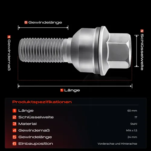 Radbolzen vorne und hinten Frankberg 5481FB0023335 Bild Radbolzen vorne und hinten Frankberg 5481FB0023335