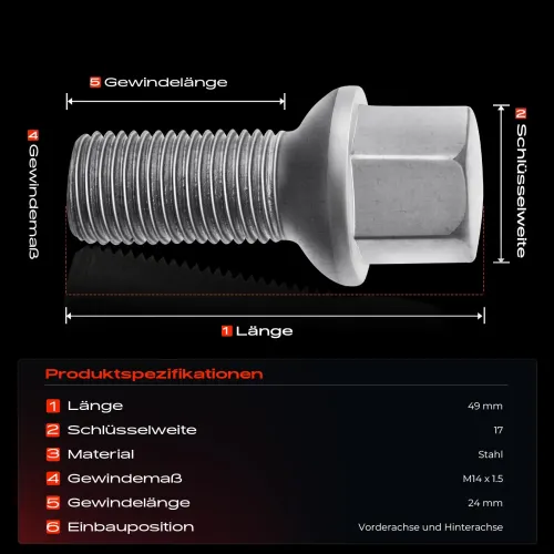 Radbolzen vorne und hinten Frankberg 5481FB0023339 Bild Radbolzen vorne und hinten Frankberg 5481FB0023339